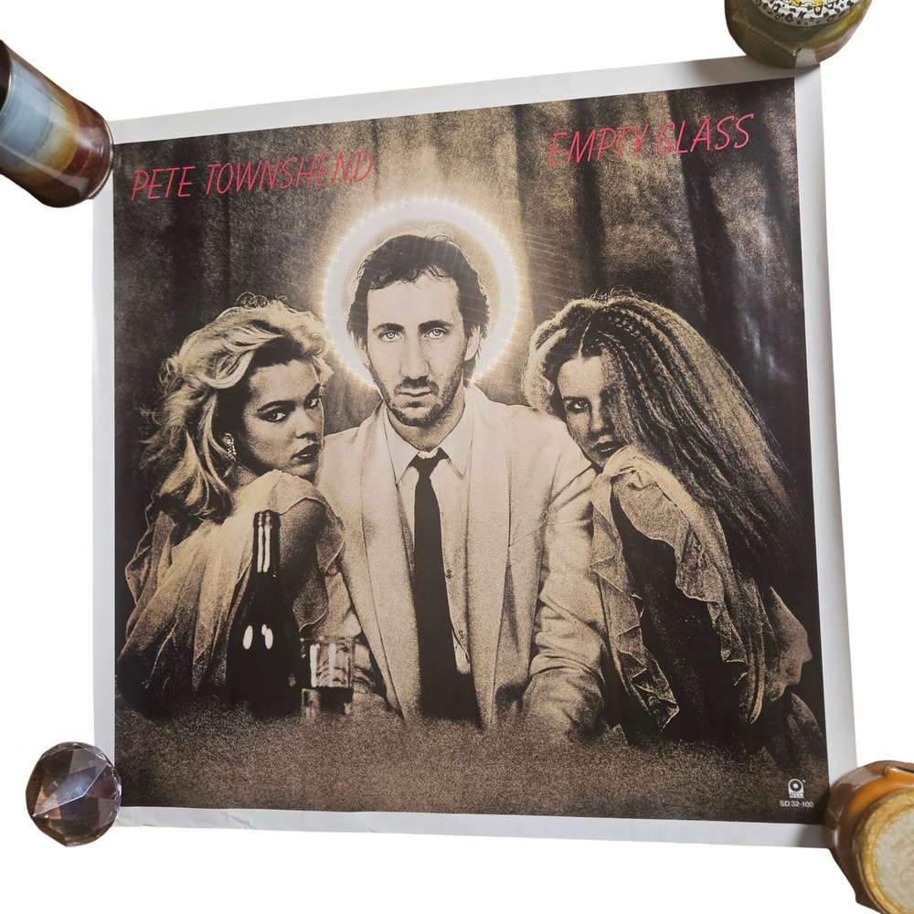 Pete Townshend The Who Empty Glass Vintage 1980s Promo Album Poster 24x24 ATCO